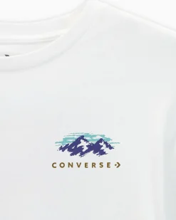 Converse Maglie E T-Shirt<Abstract Mountain T-Shirt Bianco