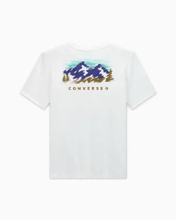 Converse Maglie E T-Shirt<Abstract Mountain T-Shirt Bianco