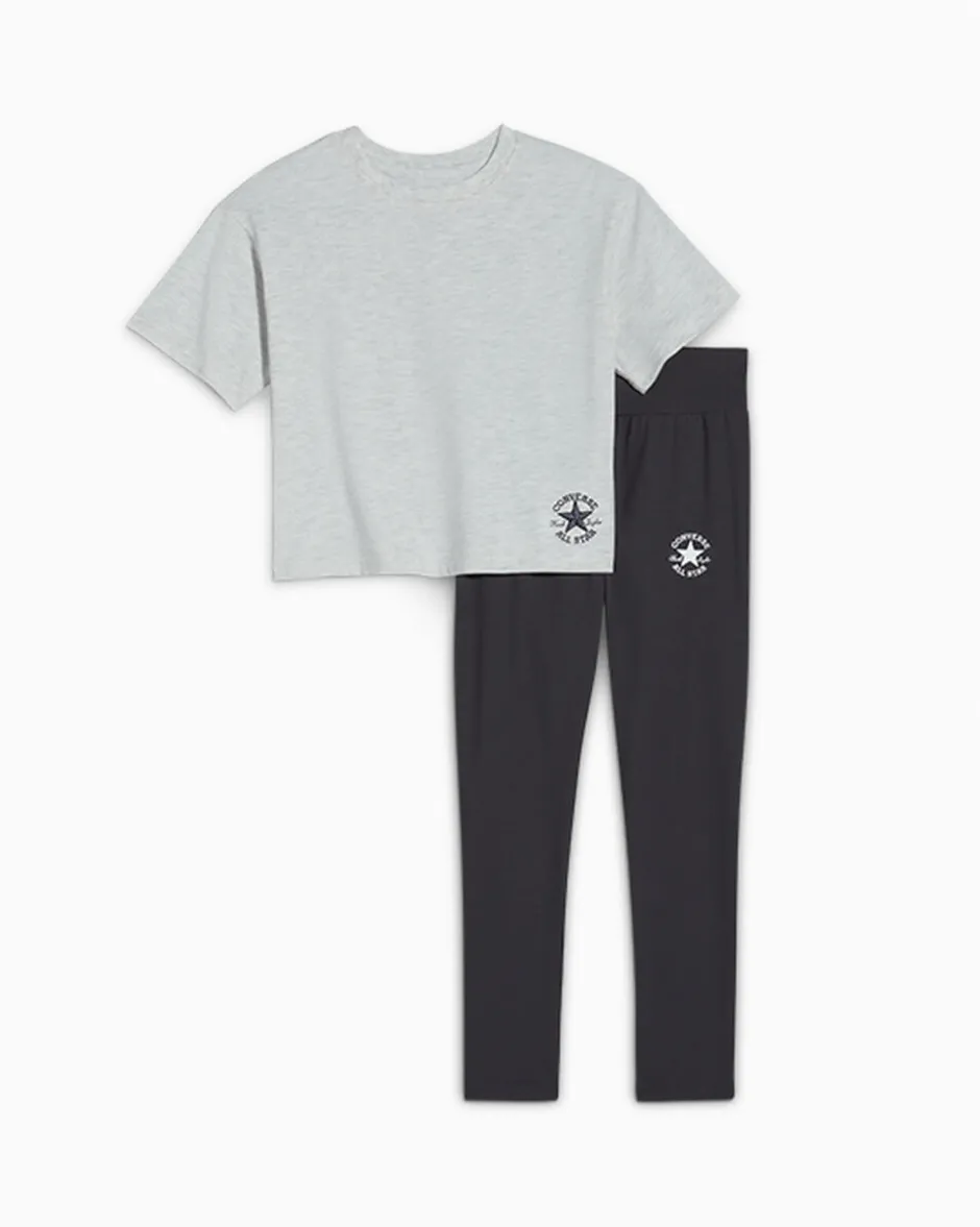 Converse Maglie E T-Shirt<Boxy T-Shirt and Leggings Set Materia scura