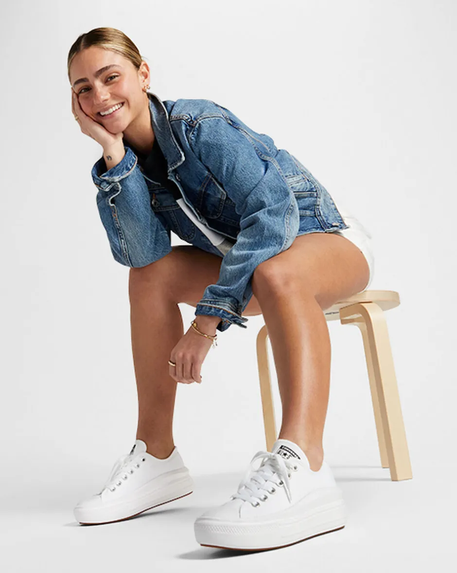 Converse Modelli Bassi|Modelli Con Platform<Canvas Color Chuck Taylor All Star Move Bianco/Bianco/Bianco