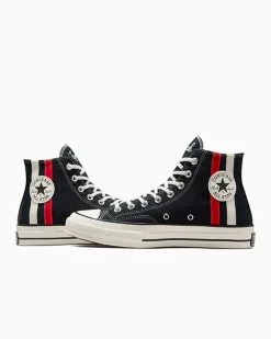 Converse Modelli Alti|Modelli Alti<Chuck 70 Archival Stripes Nero/Rosso/Bianco vintage