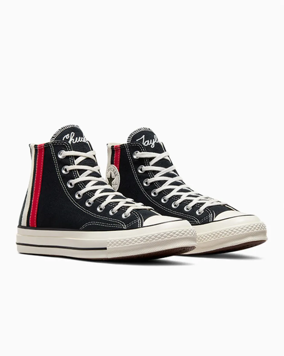 Converse Modelli Alti|Modelli Alti<Chuck 70 Archival Stripes Nero/Rosso/Bianco vintage