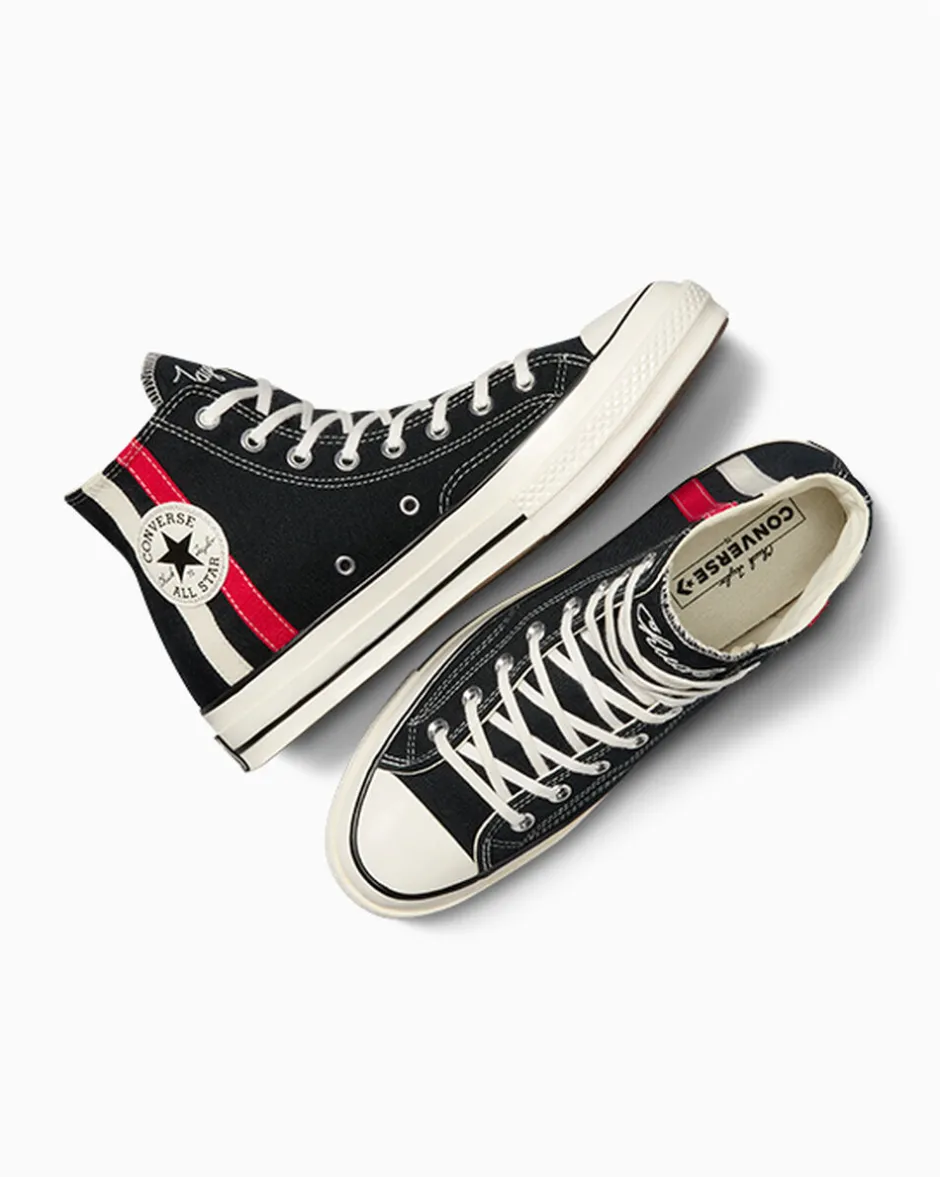 Converse Modelli Alti|Modelli Alti<Chuck 70 Archival Stripes Nero/Rosso/Bianco vintage