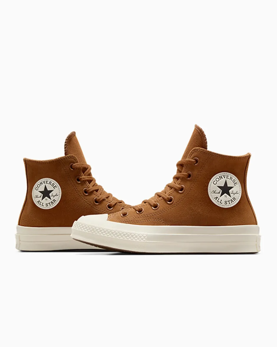 Converse Modelli Alti|Modelli Alti<Chuck 70 Colorful Suede Warm Tan/Egret/Nero