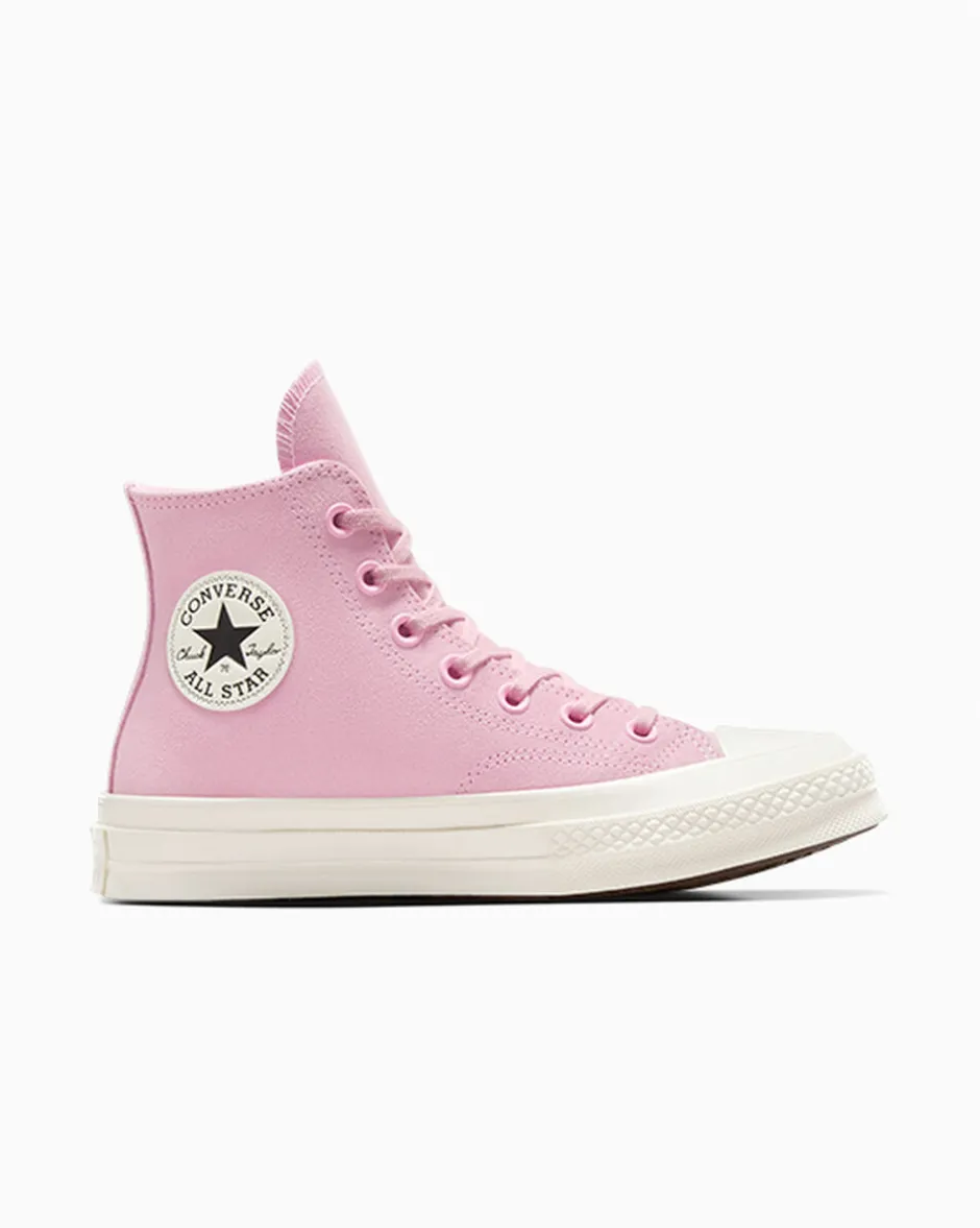 Converse Modelli Alti|Chuck Taylor All Star<Chuck 70 Colorful Suede Tongue Tied/Egret/Rosa loto
