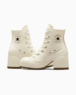 Converse Modelli Alti|Modelli Con Platform<Chuck 70 De Luxe Heel Egret/Egret/Nero