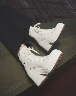 Converse Modelli Alti|Modelli Con Platform<Chuck 70 De Luxe Heel Egret/Egret/Nero