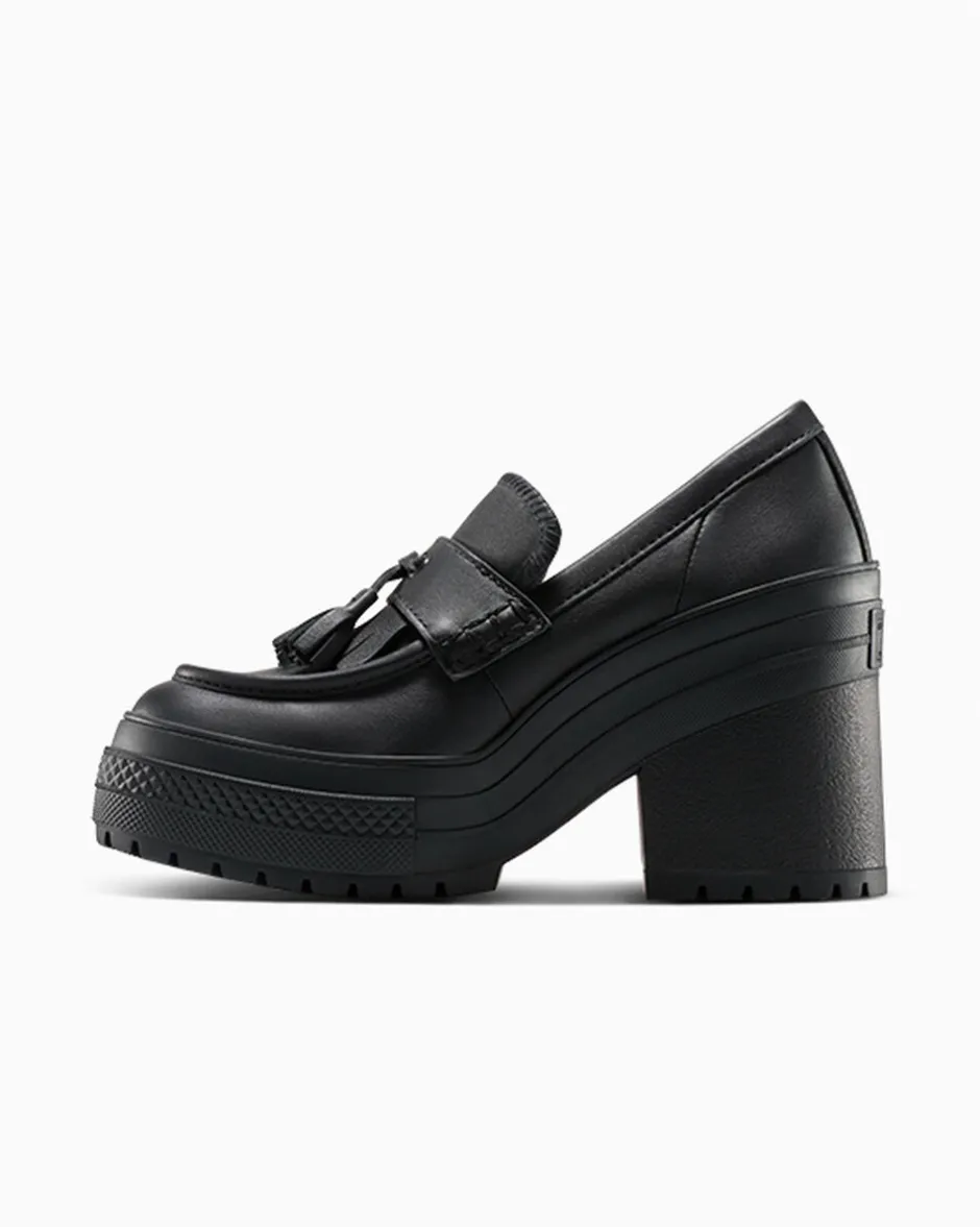 Converse Modelli Bassi|Modelli Con Platform<Chuck 70 De Luxe Heel Loafer Platform Leather Nero/Nero/Nero