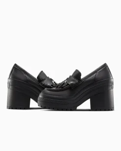 Converse Modelli Bassi|Modelli Con Platform<Chuck 70 De Luxe Heel Loafer Platform Leather Nero/Nero/Nero