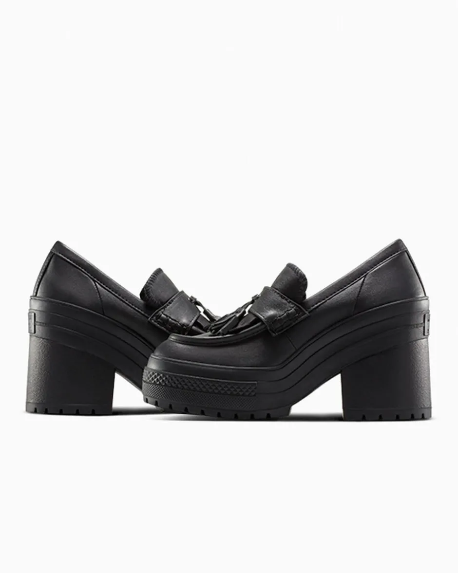 Converse Modelli Bassi|Modelli Con Platform<Chuck 70 De Luxe Heel Loafer Platform Leather Nero/Nero/Nero