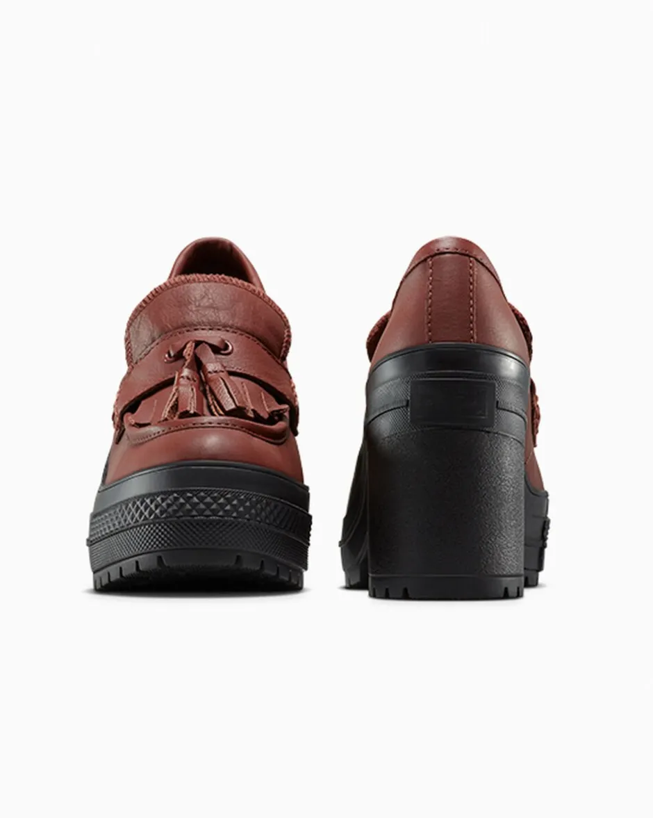 Converse Modelli Bassi|Modelli Con Platform<Chuck 70 De Luxe Heel Loafer Platform Leather Dark Roast/Dark Roast/Nero