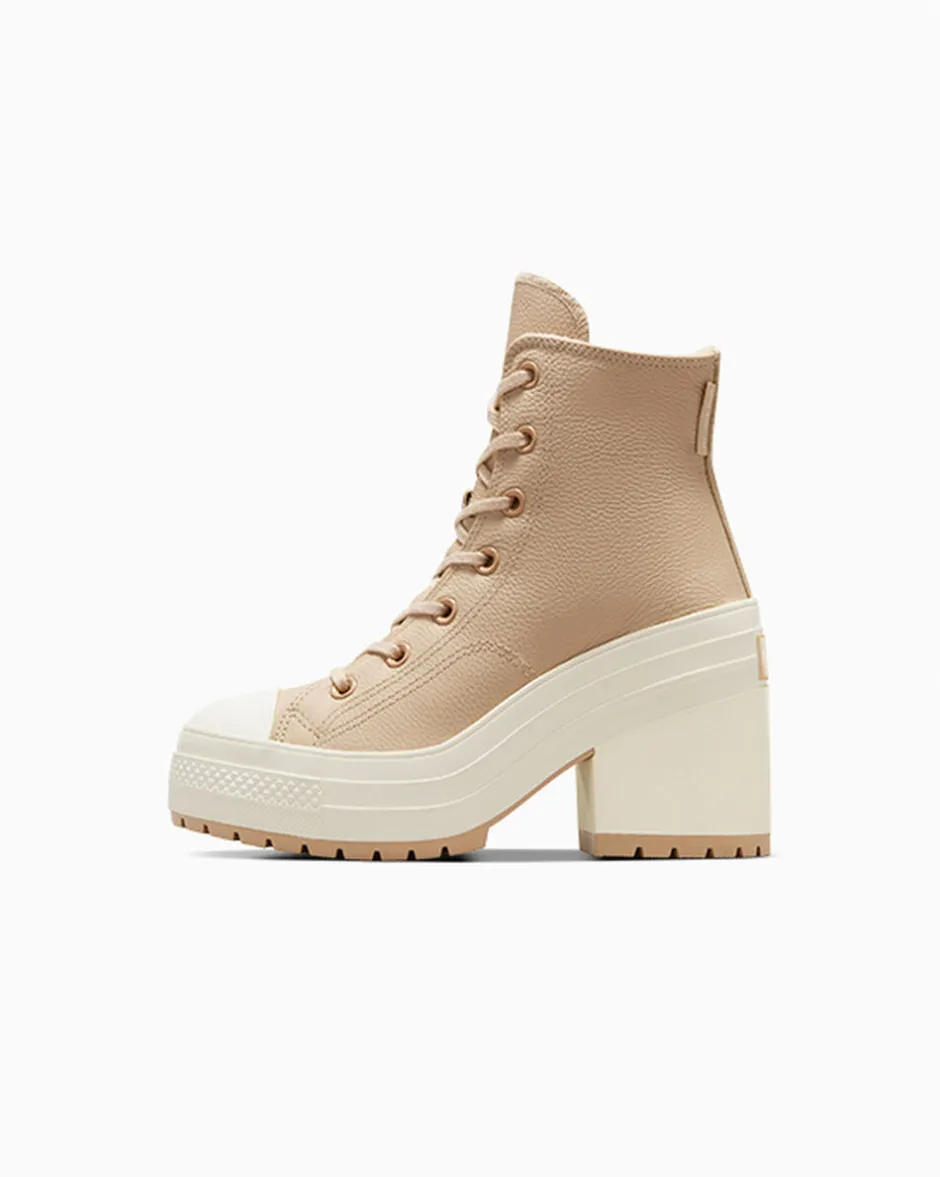 Converse Modelli Alti|Modelli Con Platform<Chuck 70 De Luxe Heel Platform Weatherized Leather Grigio caldo/Grigio caldo/Egret