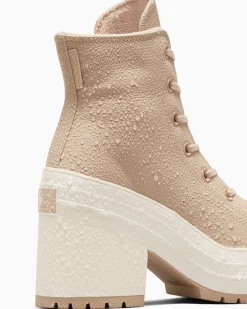 Converse Modelli Alti|Modelli Con Platform<Chuck 70 De Luxe Heel Platform Weatherized Leather Grigio caldo/Grigio caldo/Egret