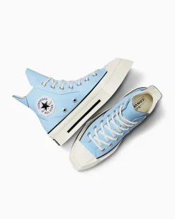 Converse Modelli Alti|Modelli Con Tacco/Zeppa<Chuck 70 De Luxe Squared Blu cielo/Egret/Nero