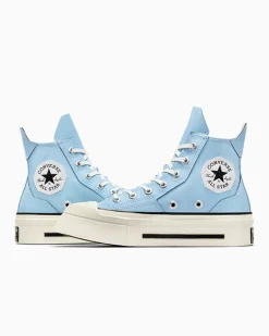 Converse Modelli Alti|Modelli Con Tacco/Zeppa<Chuck 70 De Luxe Squared Blu cielo/Egret/Nero