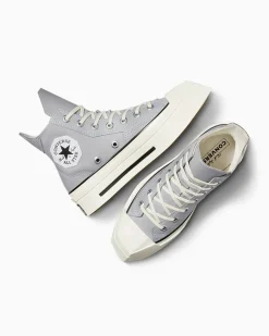 Converse Modelli Alti|Modelli Con Platform<Chuck 70 De Luxe Squared Grigio/Nero/Egret