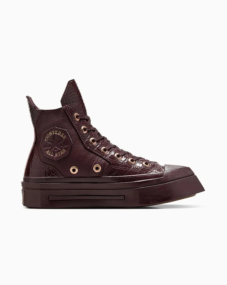 Converse Modelli Alti|Modelli Con Tacco/Zeppa<Chuck 70 De Luxe Squared Leather Eliotropio/Oro/Nero