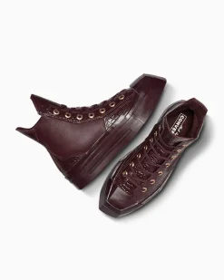 Converse Modelli Alti|Modelli Con Tacco/Zeppa<Chuck 70 De Luxe Squared Leather Eliotropio/Oro/Nero