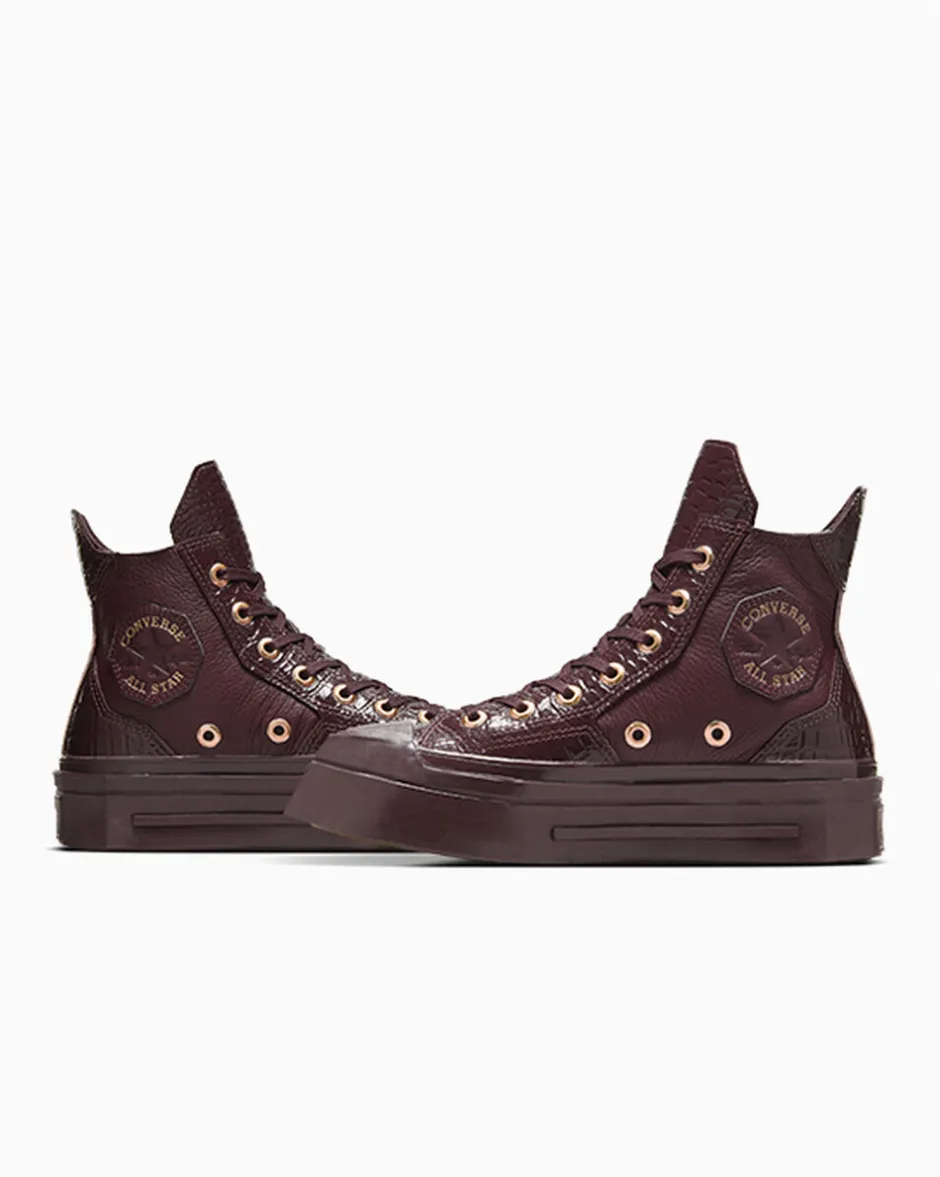 Converse Modelli Alti|Modelli Con Tacco/Zeppa<Chuck 70 De Luxe Squared Leather Eliotropio/Oro/Nero