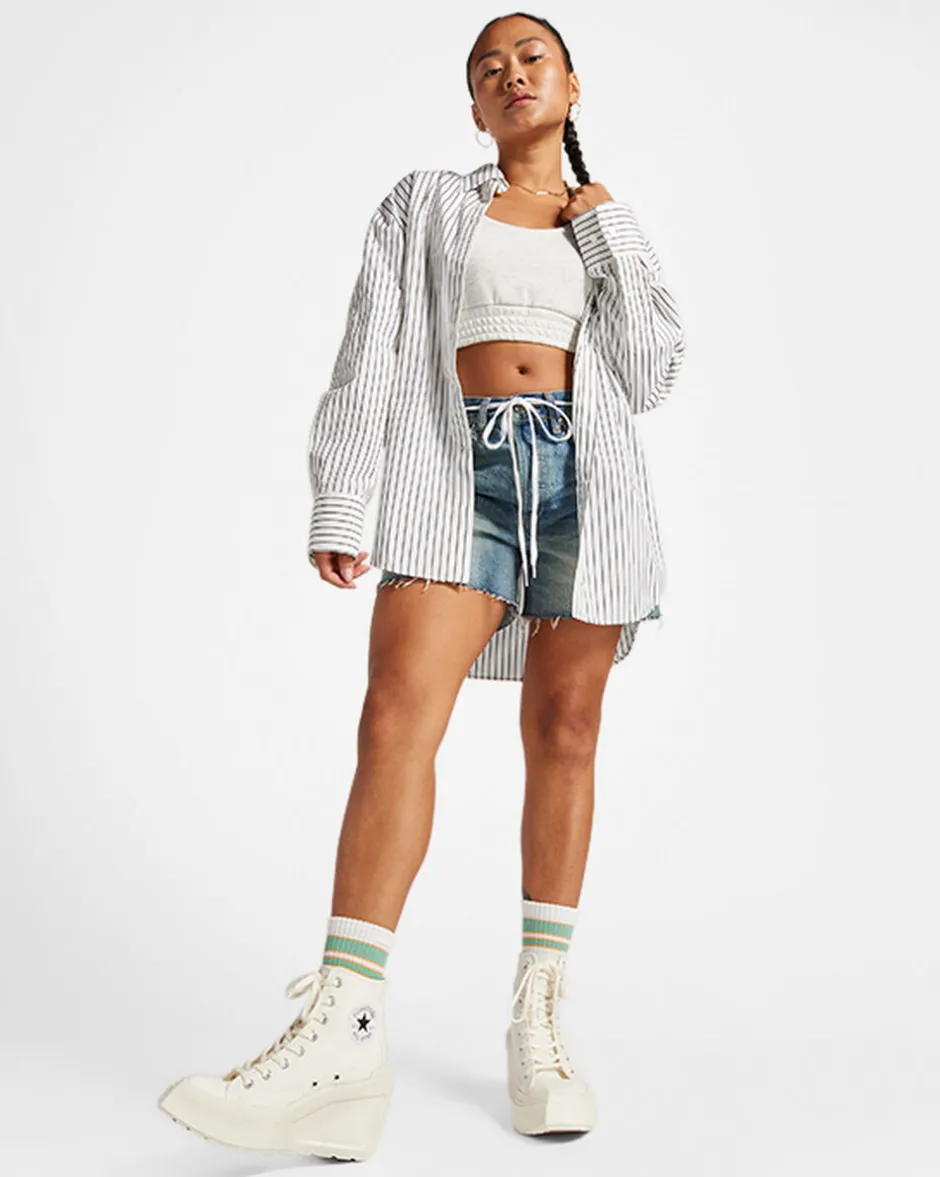 Converse Modelli Alti|Modelli Con Platform<Chuck 70 De Luxe Wedge Egret/Nero/Bianco