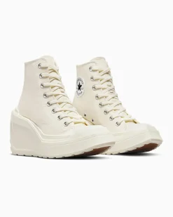 Converse Modelli Alti|Modelli Con Platform<Chuck 70 De Luxe Wedge Egret/Nero/Bianco