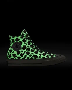 Converse Modelli Alti|Modelli Alti<Chuck 70 Glow-In-The-Dark Leopard Print Egret/Fulvo chiaro/Nero