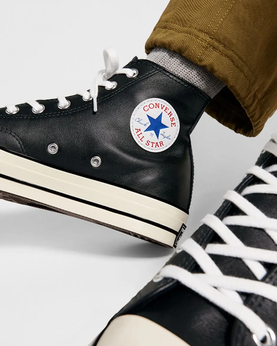 Converse Modelli Alti|Chuck Taylor All Star<Chuck 70 Leather Nero/Bianco/Egret