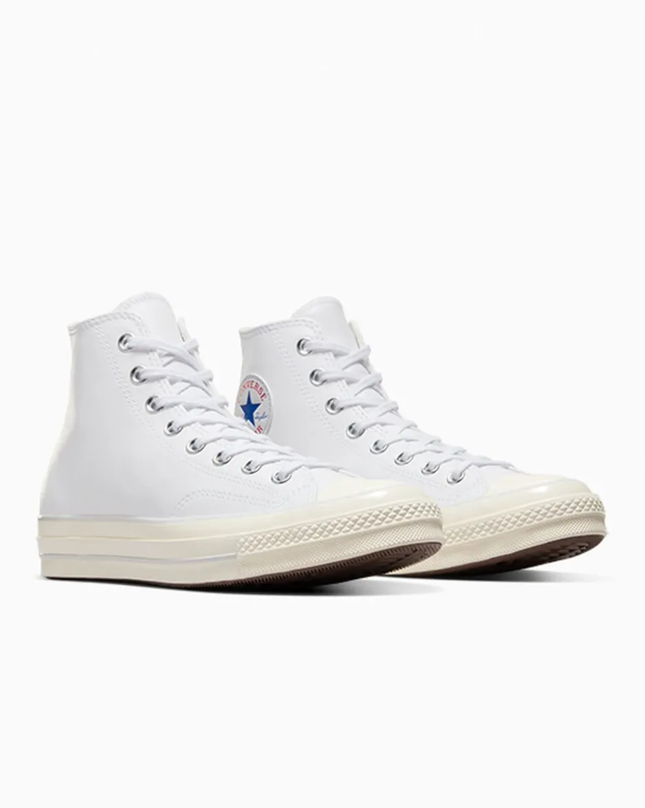 Converse Modelli Alti|Chuck Taylor All Star<Chuck 70 Leather Bianco/Fossilized/Egret