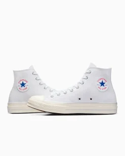 Converse Modelli Alti|Chuck Taylor All Star<Chuck 70 Leather Bianco/Fossilized/Egret