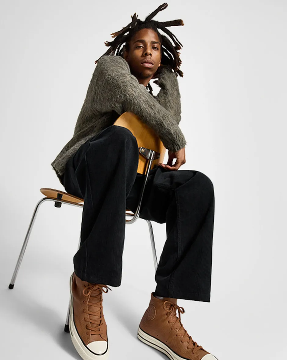 Converse Modelli Alti|Chuck Taylor All Star<Chuck 70 Leather Catrame caldo/Nero/Egret