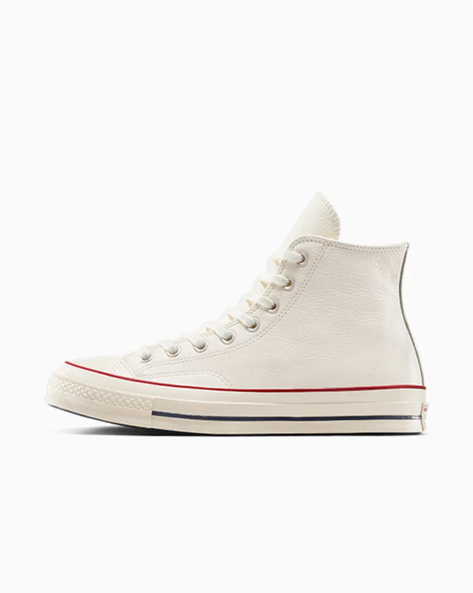 Converse Modelli Alti|Basketball<Chuck 70 Leather Egret/Natural Ivory/Blue