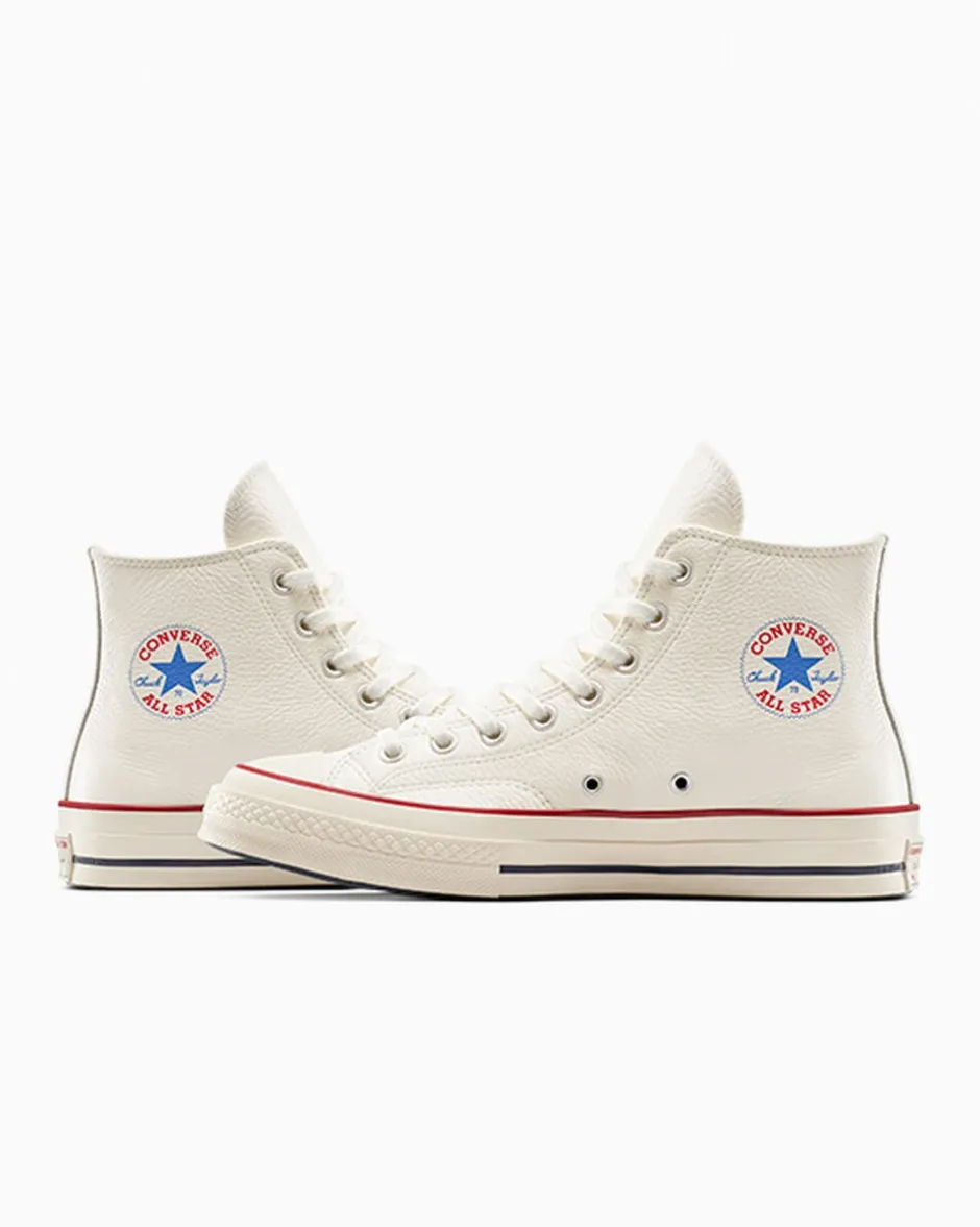 Converse Modelli Alti|Basketball<Chuck 70 Leather Egret/Natural Ivory/Blue