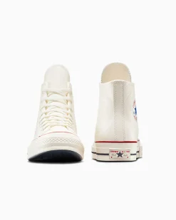 Converse Modelli Alti|Basketball<Chuck 70 Leather Egret/Natural Ivory/Blue