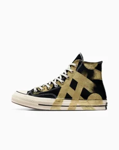 Converse Modelli Alti|Modelli Alti<Chuck 70 LTD Gold Paint Black Overpaint Gold