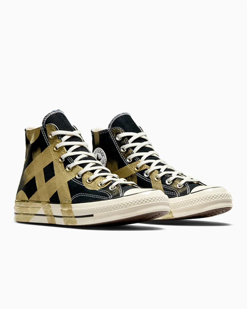 Converse Modelli Alti|Modelli Alti<Chuck 70 LTD Gold Paint Black Overpaint Gold
