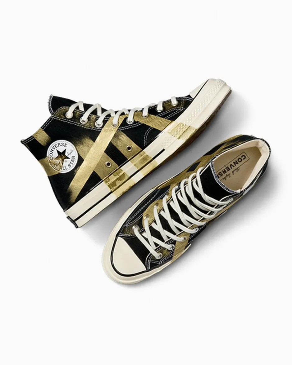 Converse Modelli Alti|Modelli Alti<Chuck 70 LTD Gold Paint Black Overpaint Gold