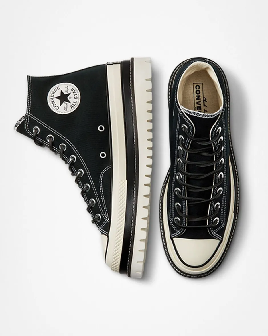 Converse Modelli Alti|Modelli Alti<Chuck 70 LTD Lugged Platform Black Trek Evo