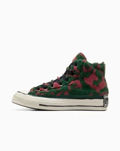Converse Modelli Alti|Modelli Alti<Chuck 70 Luxe Plush Polvere di stelle/Verde invidia/Egret
