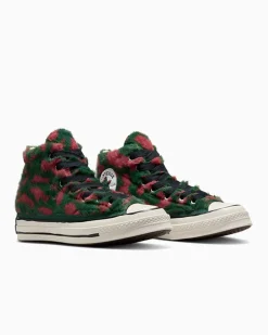 Converse Modelli Alti|Modelli Alti<Chuck 70 Luxe Plush Polvere di stelle/Verde invidia/Egret