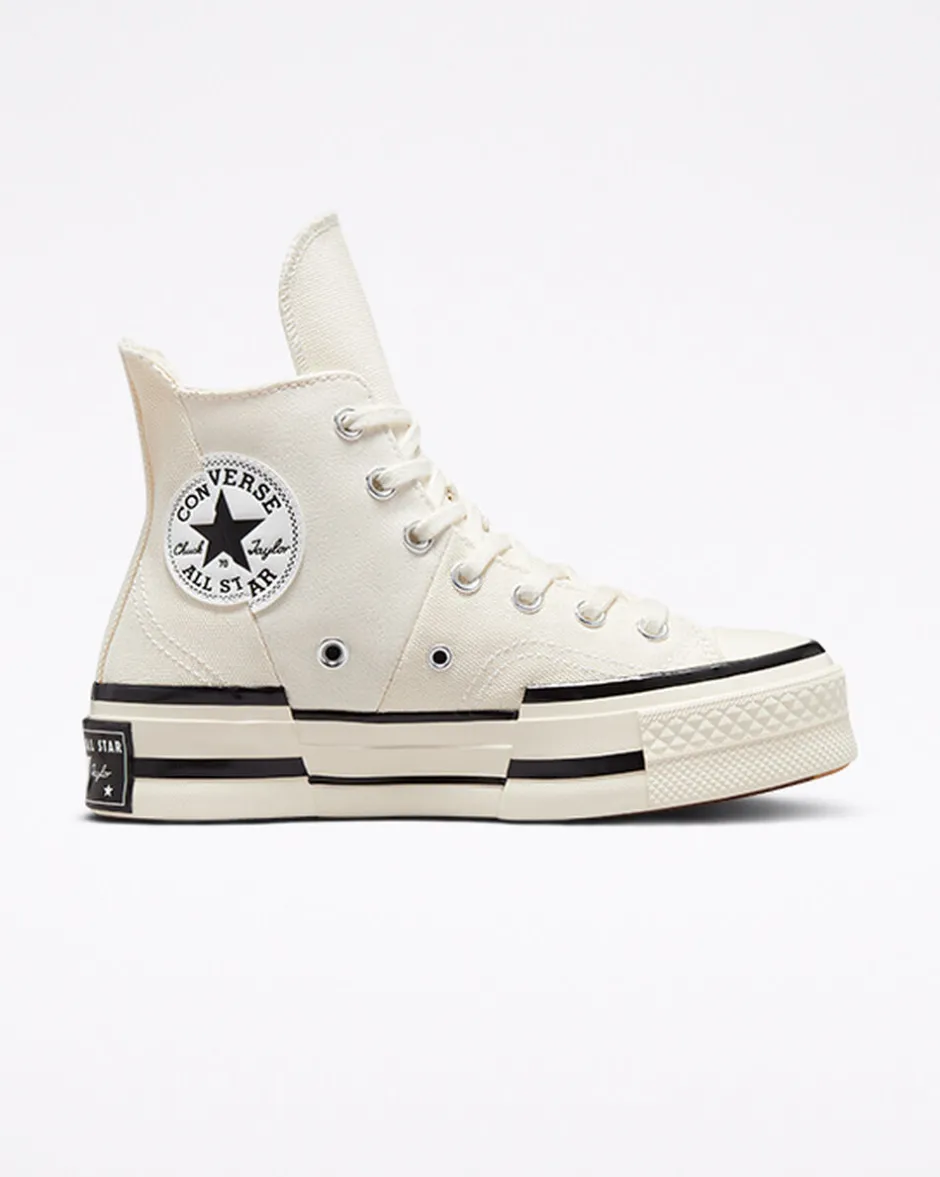 Converse Modelli Alti|Modelli Con Platform<Chuck 70 Plus Egret/Nero/Egret