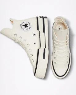 Converse Modelli Alti|Modelli Con Platform<Chuck 70 Plus Egret/Nero/Egret
