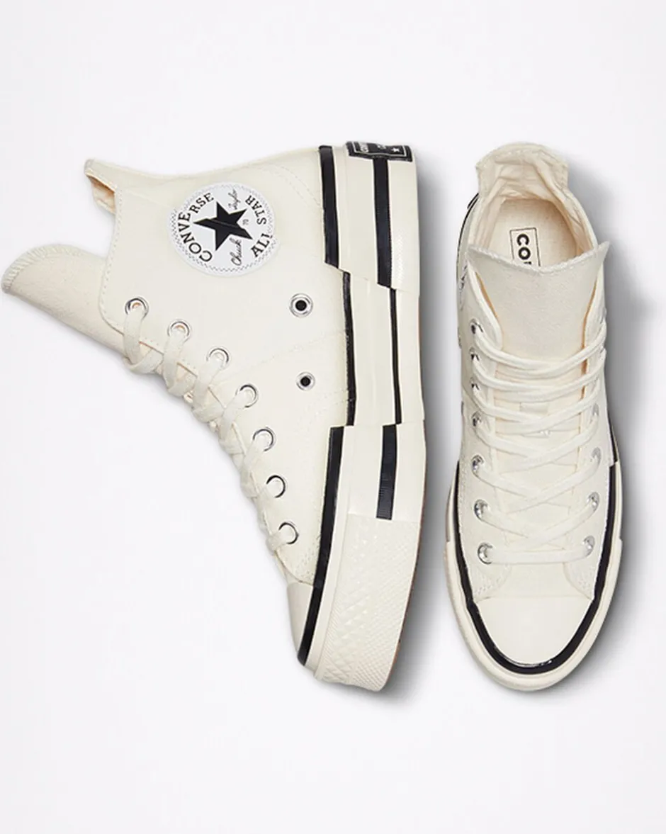 Converse Modelli Alti|Modelli Con Platform<Chuck 70 Plus Egret/Nero/Egret