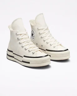 Converse Modelli Alti|Modelli Con Platform<Chuck 70 Plus Egret/Nero/Egret