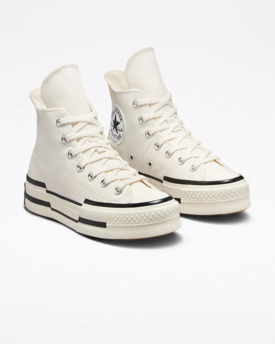 Converse Modelli Alti|Modelli Con Platform<Chuck 70 Plus Egret/Nero/Egret