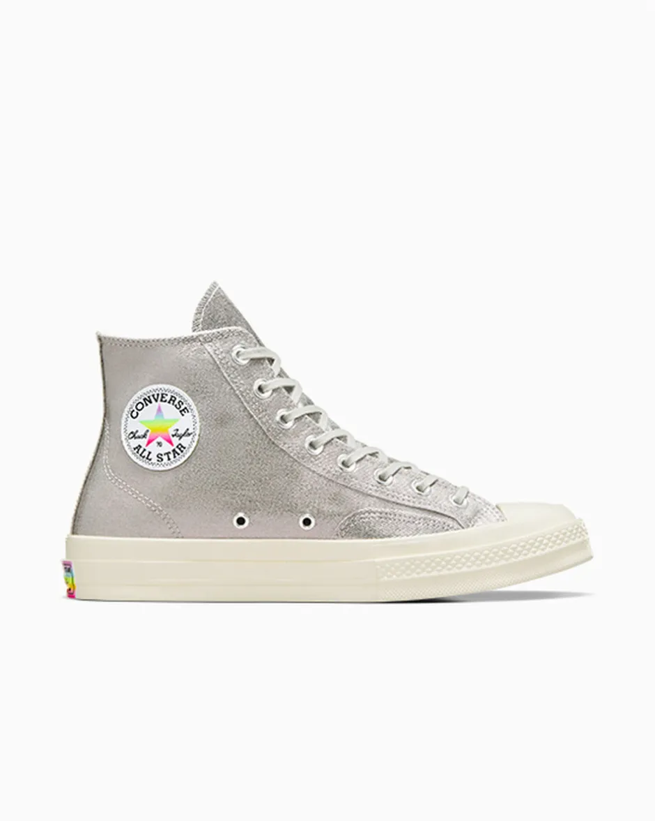 Converse Modelli Alti|Modelli Alti<Chuck 70 Pride Argento/Egret/Fucsia caos