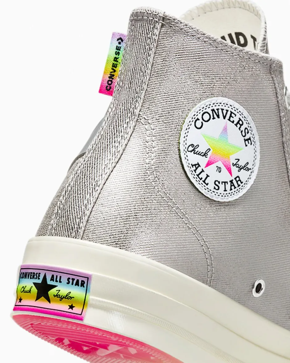 Converse Modelli Alti|Modelli Alti<Chuck 70 Pride Argento/Egret/Fucsia caos