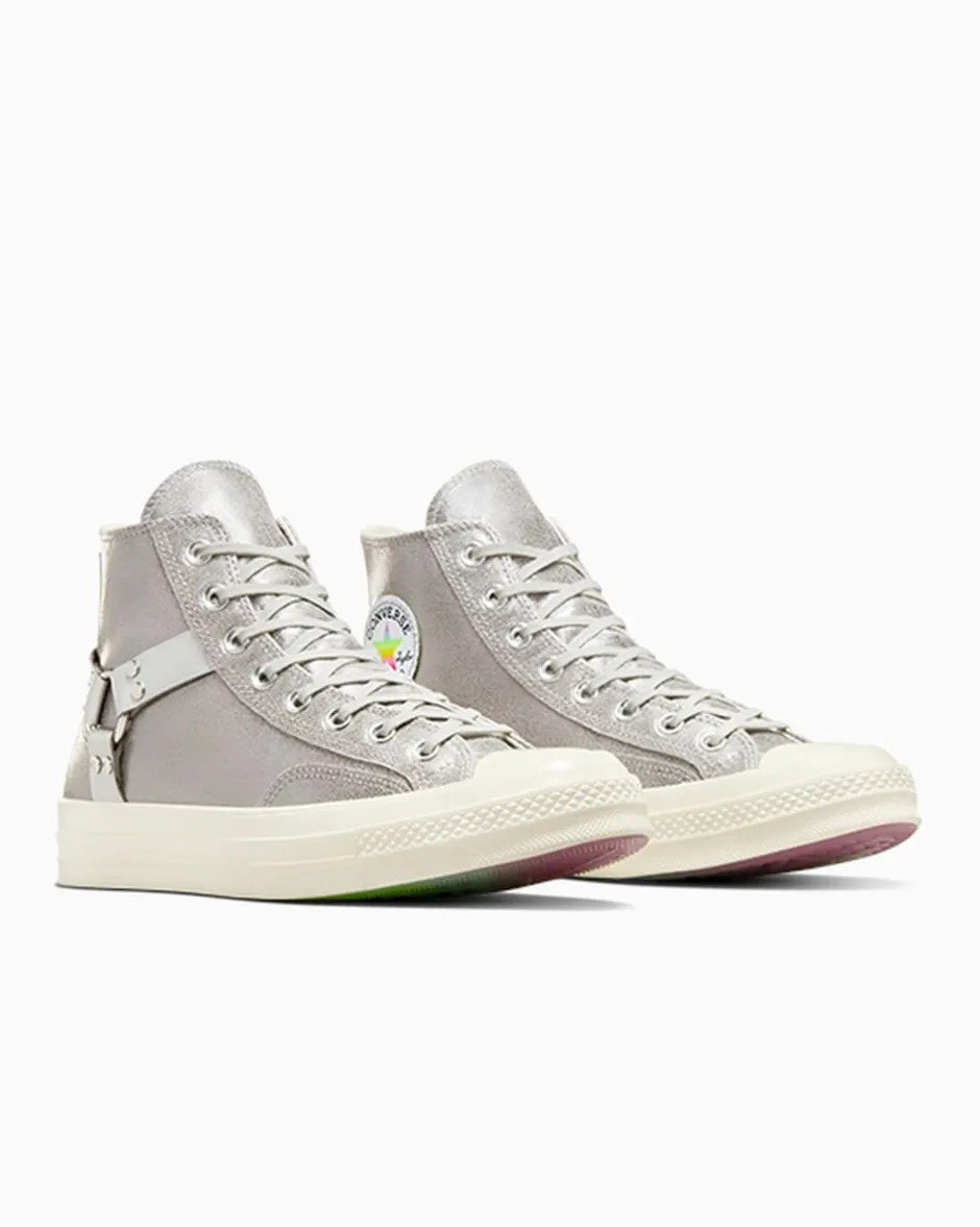 Converse Modelli Alti|Modelli Alti<Chuck 70 Pride Argento/Egret/Fucsia caos