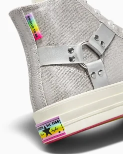 Converse Modelli Alti|Modelli Alti<Chuck 70 Pride Argento/Egret/Fucsia caos