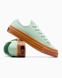 Converse Modelli Bassi<Chuck 70 Suede Verde aloe/Gomma miele/Egret