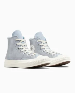 Converse Modelli Alti|Chuck Taylor All Star<Chuck 70 Suede Shimmer Winter Slay/Egret/Argento